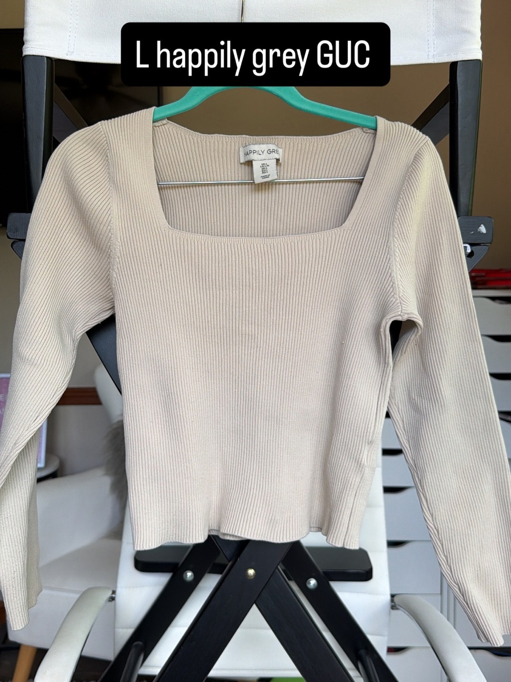 Happily Grey tan ribbed top